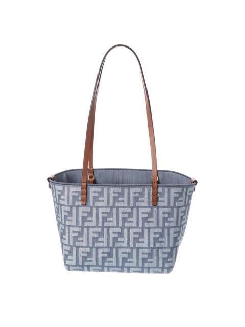 FENDI FENDI Roll Small FF Denim & Leather Tote