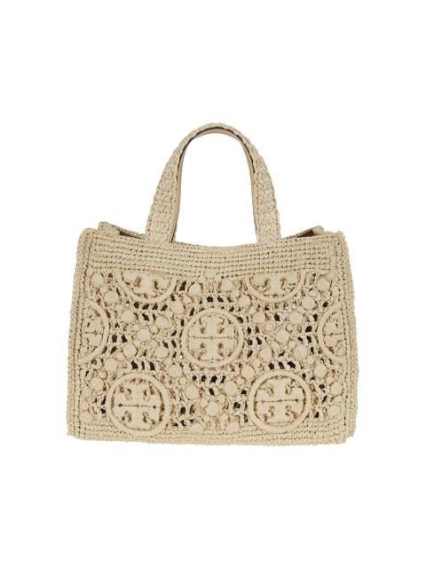 Other Designers Tory Burch T Monogram Raffia Square Tote