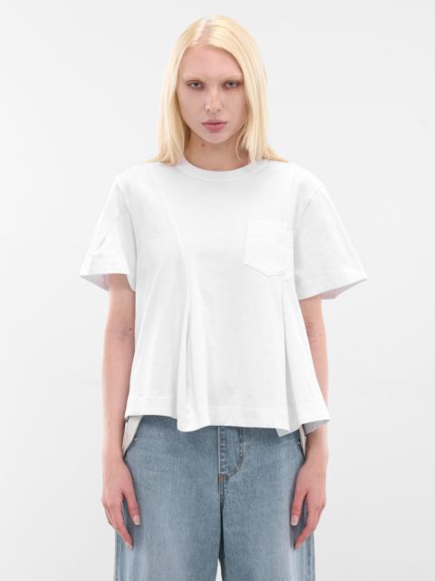 sacai White Asymmetric Drape Pocket Tee
