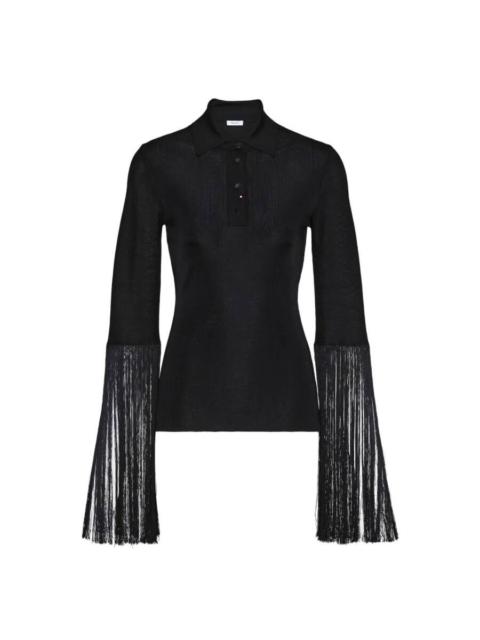 FERRAGAMO Ferragamo Long-Sleeved Fringe Polo Shirt