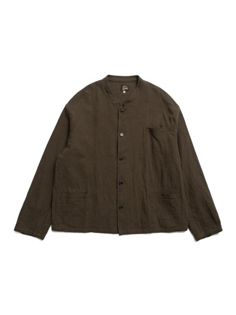 NEEDLES Stand Collar Uncon Jacket Slub Cloth - Olive