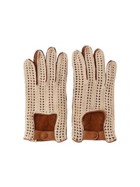 visvim VMC CROCHET DRIVING GLOVES BROWN