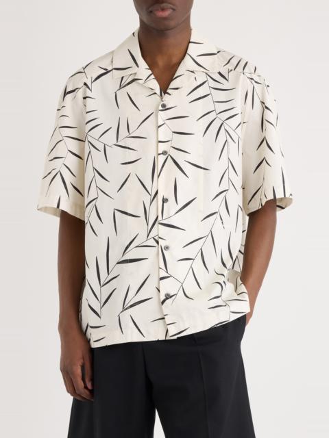 JACQUEMUS Jacquemus La Chemise Fonccio Foliage Print Camp Shirt in Print Foliage Off White/B at Nordstrom