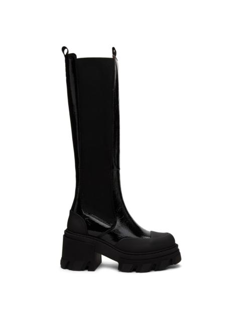 Black Glossy Chelsea Boots