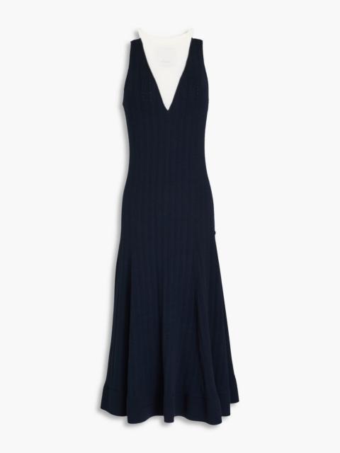 3.1 Phillip Lim Layered waffle-knit and ribbed Lyocell-blend midi dress