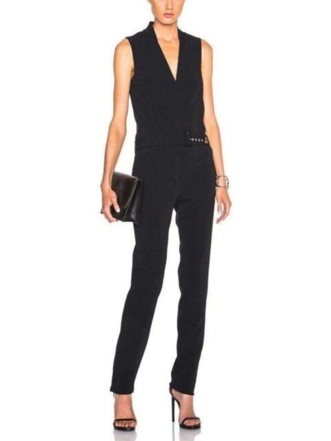 MUGLER Sleeveless Stretch Crepe Jumpsuit