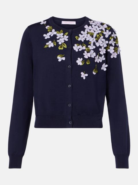 CAROLINA HERRERA Embroidered silk and cotton cardigan