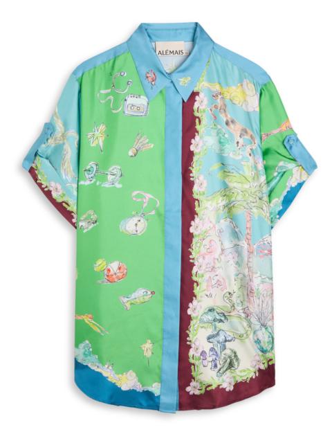 ALÉMAIS Alemais Daria Printed Silk-twill Shirt