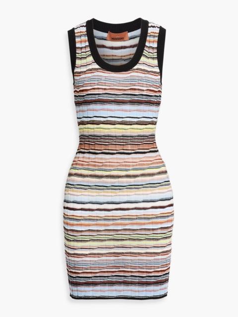 Missoni Space-dyed ribbed cotton-blend mini dress