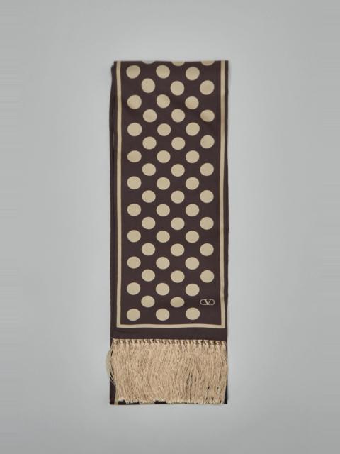 Valentino Chamber Silk Bandeau Scarf with Fringe