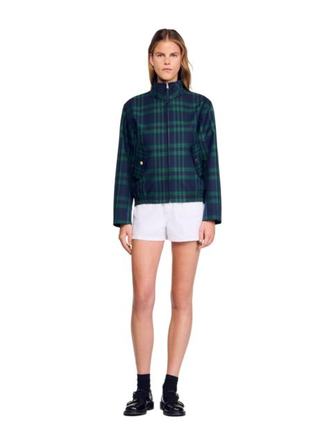 Sandro SANDRO Checked jacket in Green /Blue at Nordstrom