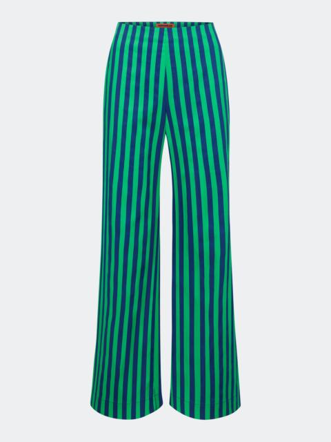SIMONMILLER Pia Poplin Pant In Navy/Grass Green