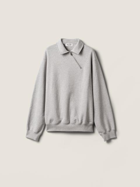 Miu Miu Zippered cotton fleece jacket