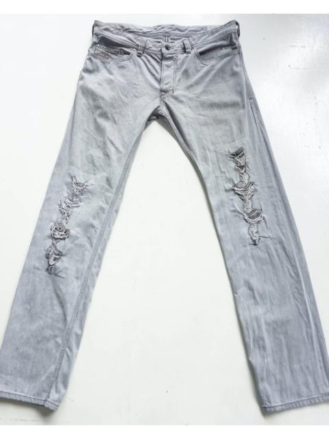 Diesel DIESEL Low Rise Ripped Grey Button Fly Jeans