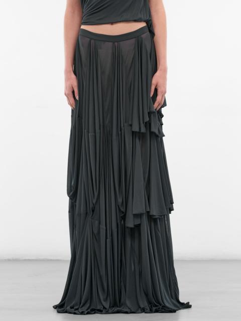 CHRISTOPHER ESBER Licorice Cascading Panel Draped Skirt