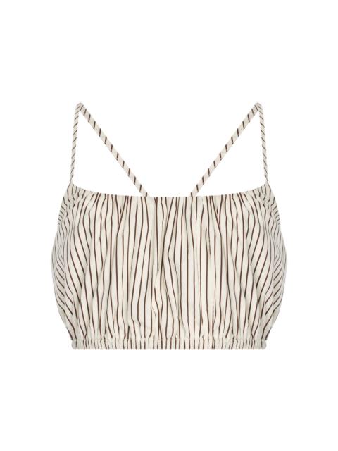 STAUD Hammock Striped Cotton Top ivory