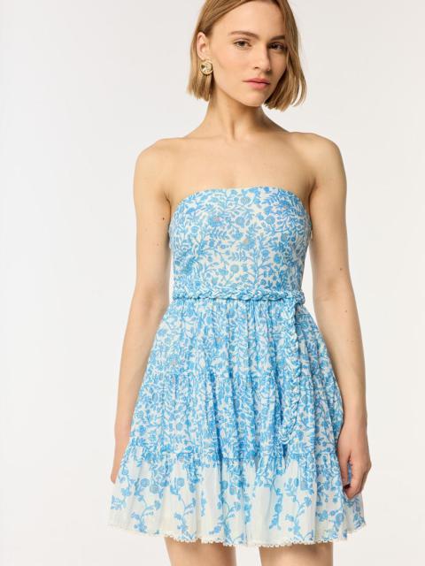 Poupette St Barth Bandeau Dress Christine - Blue Lazuli