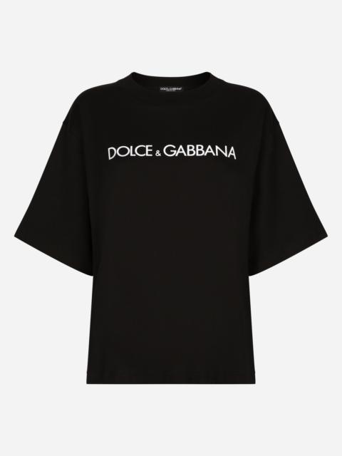 Dolce & Gabbana Short-sleeved cotton T-shirt with Dolce&Gabbana lettering
