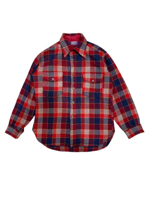 Other Designers Vintage 70s Pendleton Wool Board Button Shirt Plaid USA