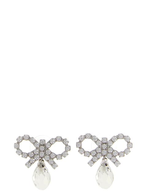 self-portrait 'Bow Crystal Droplet' earrings