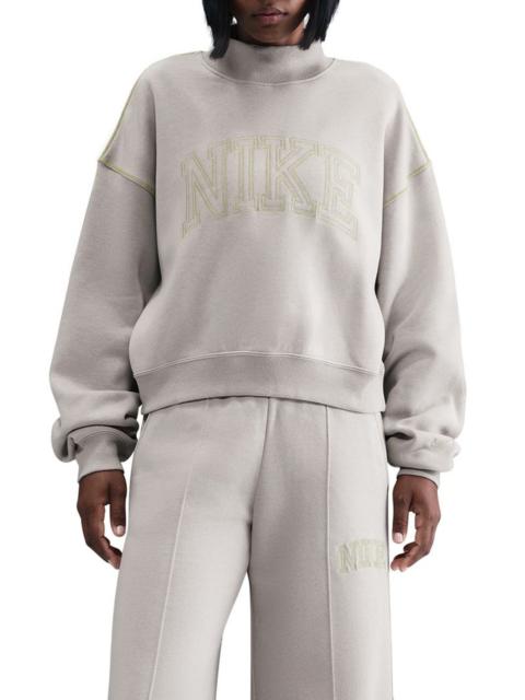 Nike Nike Sportswear Mock Neck Phoenix Fleece Oversize Sweatshirt in College Grey at Nordstrom