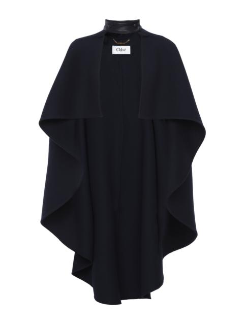 Chloé HIGH-LOW CAPE IN DOUBLE-FACE WOOL