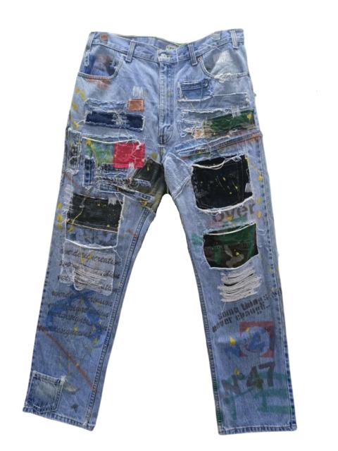 Vintage - Destroy and reconstruction denim x over design creation