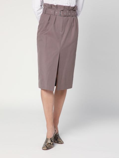 Dries Van Noten Taupe skirt in cotton with belt