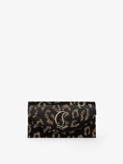 Christian Louboutin Loubi54 leopard velvet clutch