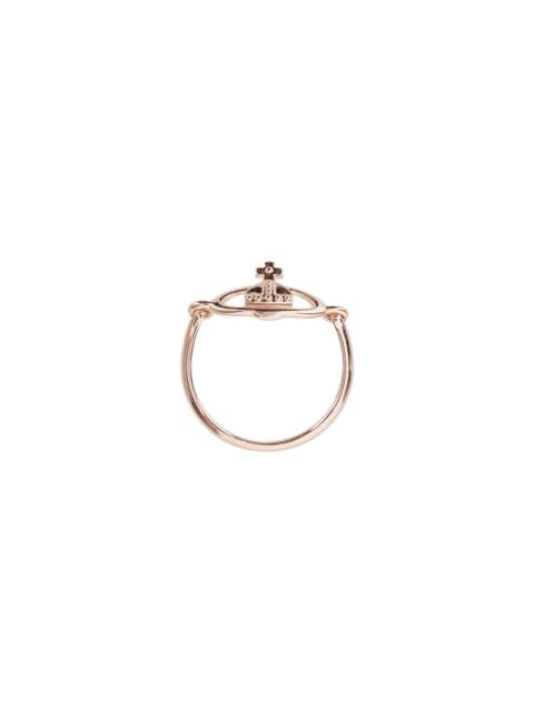Vivienne Westwood 'vendome' Faded Gold Colored Ring With Orb Logo On The Front In Woman