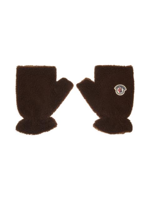 Moncler Moncler Fleece Fingerless Gloves in Black Coffee at Nordstrom