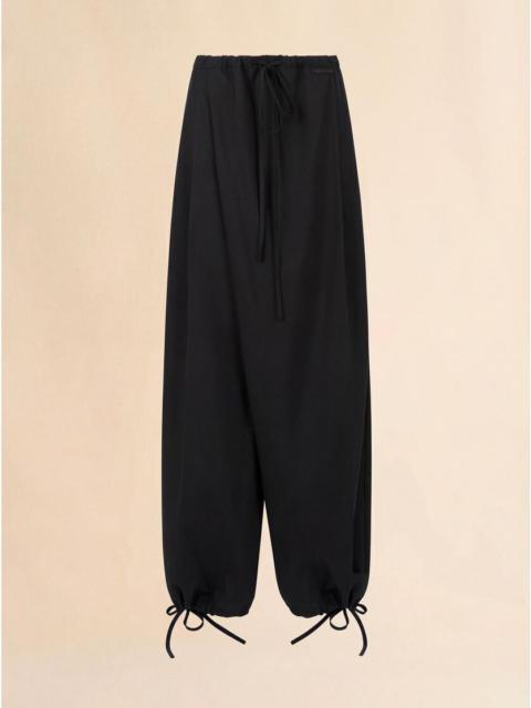 Marni BLACK TROPICAL WOOL DRAWSTRING TROUSERS