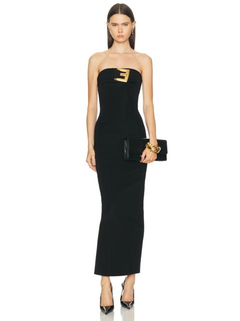 Balmain Belted Bustier Jersey Dress