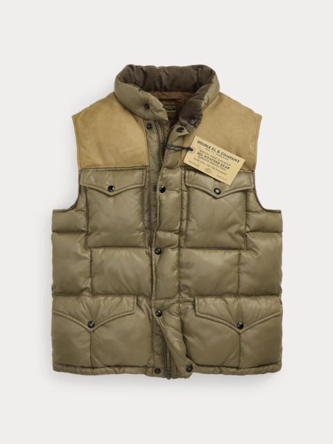RRL by Ralph Lauren Leather-Yoke Quilted Ripstop Vest