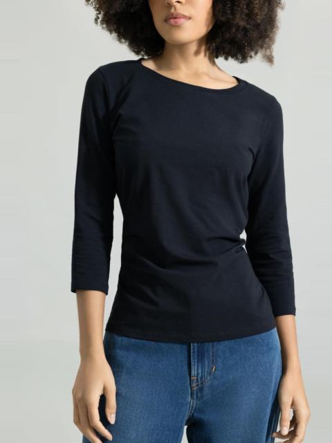 Max Mara Sleeve Cotton Stretch Tee - Black