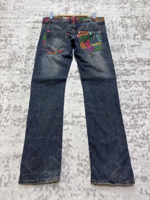 Hysteric Glamour Y2K Graffiti Embroidery Honeycomb Whisker Denim
