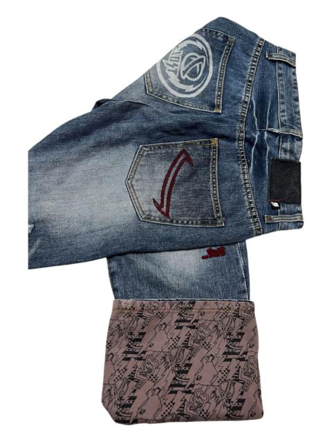 Other Designers Y2K Lost Skateboard Pockets Logo Baggy Skater Jeans Denim
