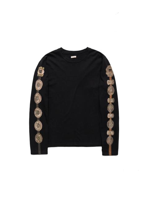 Kapital 20/-Jersey Long Sleeve T (Concho Belt Sleeve) - Black