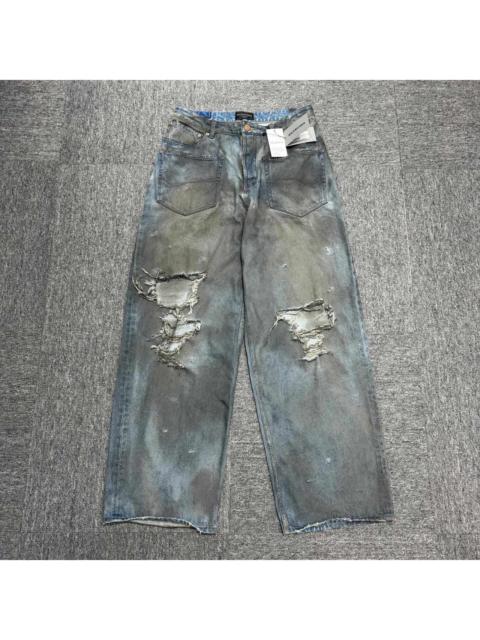 BALENCIAGA [Balenciaga] Patched Pockets Baggy Jeans in dark brown heavy 