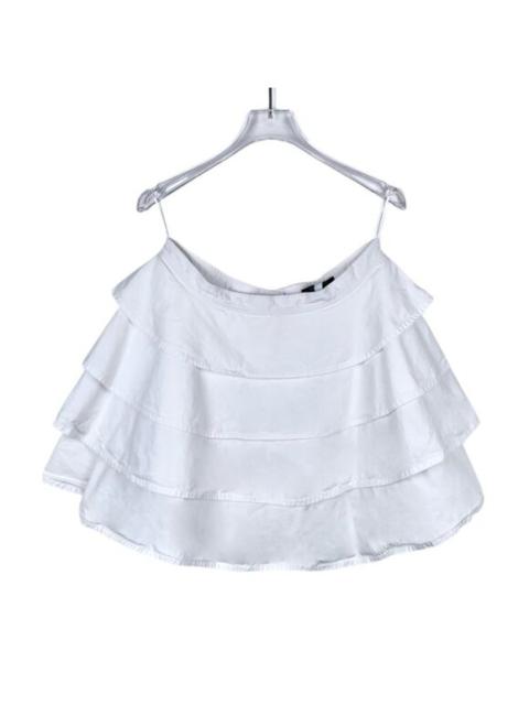 Louis Vuitton Louis Vuitton White Tiered Ruffle Skirt With Back Zipper Closure Size 40 Made In