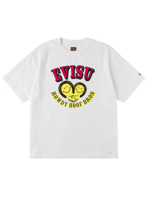 EVISU Smiling-heart Seagull-horseshoes Embroidery T-shirt
