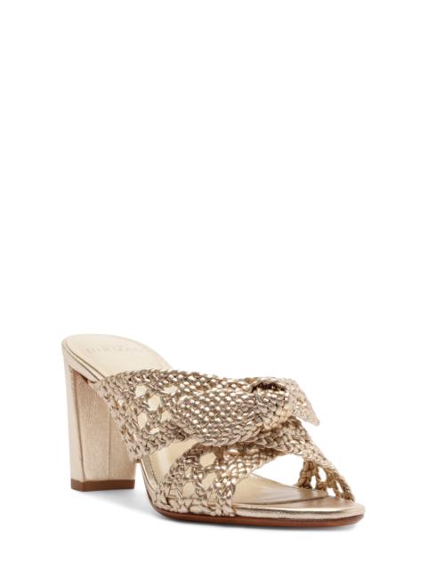ALEXANDRE BIRMAN Alexandre Birman Belinda Woven Block Heel Sandal in Golden at Nordstrom