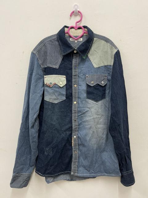 Comme Des Garçons Vintage CORISCO Patchwork Western Pearl Snap Button Shirt