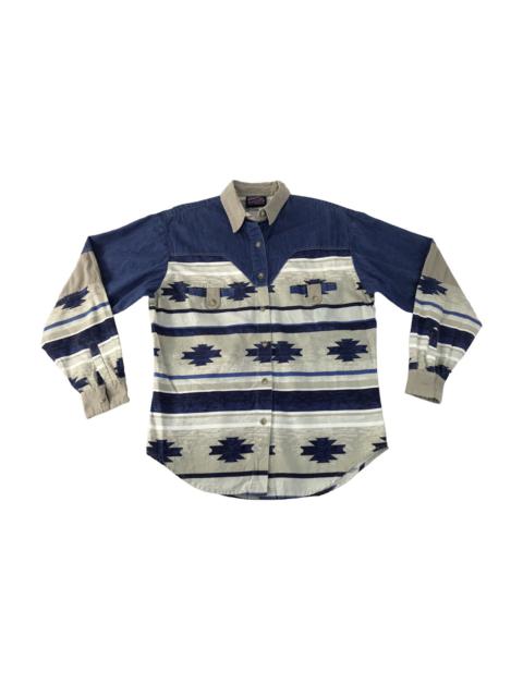 Other Designers Vintage - Ranch And Town Panhandle Western Shirt Navajo Denim Outer