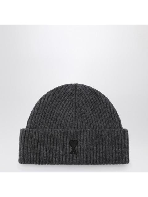 AMI Paris Ami Paris Ami De Coeur Grey Wool Beanie Men