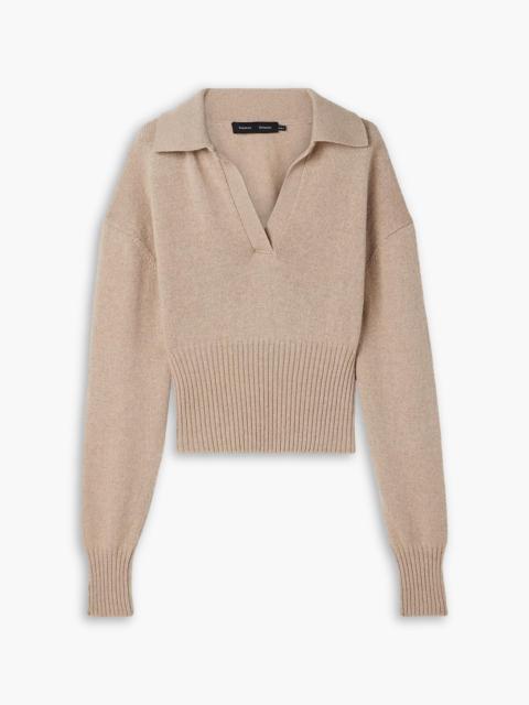 Proenza Schouler Jeanne ribbed-knit cashmere and wool-blend polo sweater