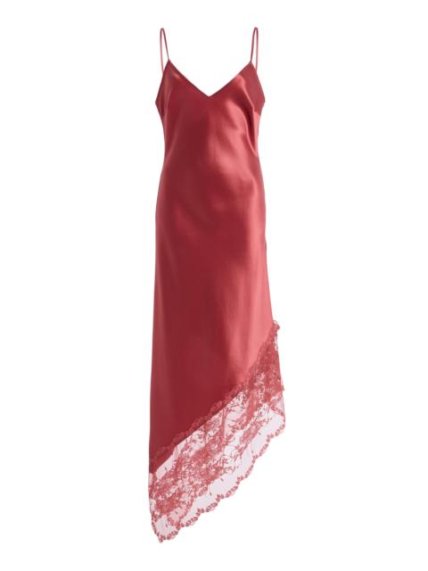 BY MALENE BIRGER Laya Lace-Trimmed Satin Slip Midi Dress pink