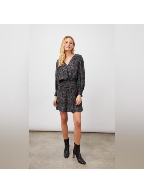 Other Designers NWT Rails Zana Animal Print Smocked
Waist Mini Dress Slate Python Sz Small‎ $198