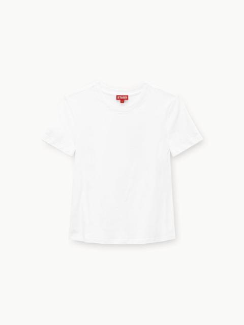 STAUD CREW NECK T SHIRT | WHITE