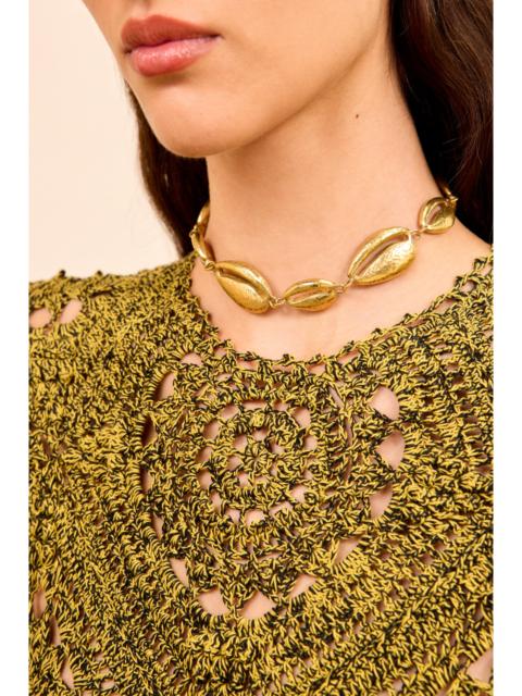 ULLA JOHNSON Cowrie Shell Brass Necklace
